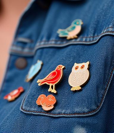 Custom Enamel Bird Pins